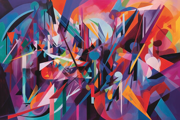 Abstract colorful creative paint background. Contemporary art, motion and energy. Ai generated