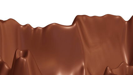 Realistic dark chocolate in 3d rendering for food concept