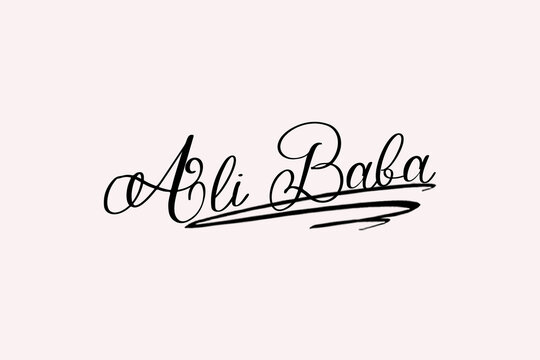 Ali baba name typography design using stylish font