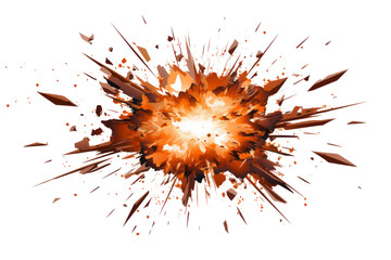Explosion isolated on transparent background , generative ai