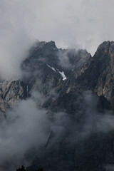 clouds in the mountains