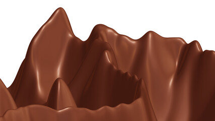 Realistic dark chocolate in 3d rendering for food concept