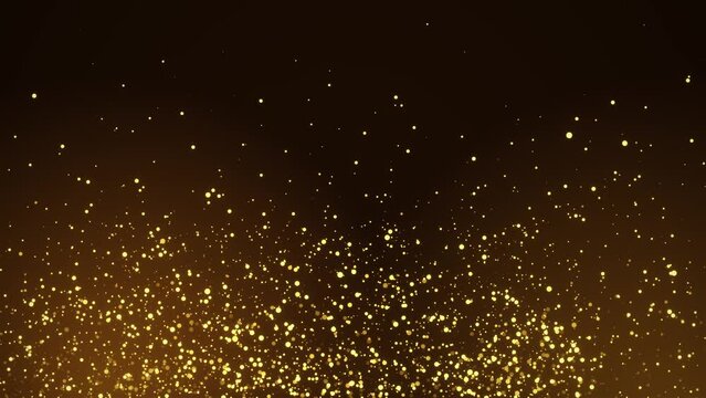 4K Golden particle bokeh dust light rising, Glitter luxury particle stripe Cinematic background. Oscar awards gala show. abstract music stage TV show. festival Nightclub. ceremony, party stage