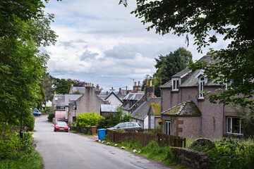 landscape around the village of Rosemarkie with a cloudy skye, Scotland