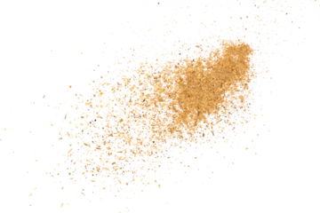 Colorful salt, mix spice, savory, red pepper, fenugreek, salt, roasted corn, Bulgarian cuisine, isolated on white