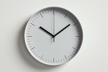 Pure White Minimalistic Clock Design, Generative AI