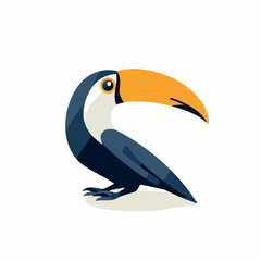 Toucan bird in cartoon doodle style. 2d cute vector illustration in logo, icon style. 