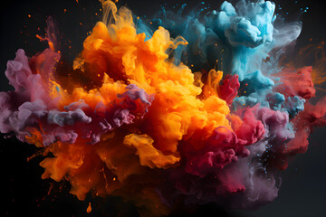 Obraz na płótnie Canvas Explosion of ink effect. AI Generated