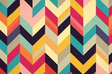 Illustration of a vibrant and dynamic chevron pattern created using generative AI technology