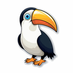 Toucan bird in cartoon doodle style. 2d cute vector illustration in logo, icon style. 