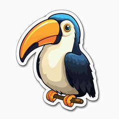 Fototapeta premium Toucan bird in cartoon doodle style. 2d cute vector illustration in logo, icon style. 