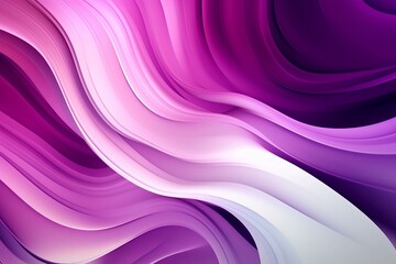 Illustration of a vibrant and abstract background with purple and white wavy lines created using generative AI