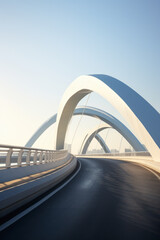 Obraz premium empty road with modern bridge