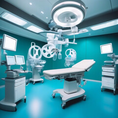 equipment and medical devices in modern operating room