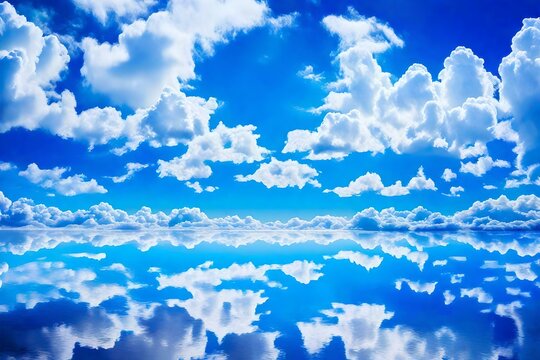 blue sky with clouds © zooriii arts