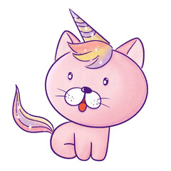 cartoon cat unicorn
