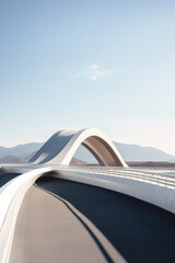 Fototapeta na wymiar empty road with modern bridge