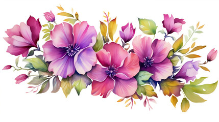 watercolor beautiful flowers