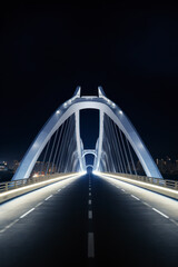 Obraz premium empty road with modern bridge