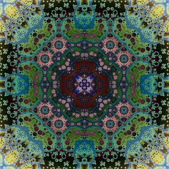Seamless abstract square pattern. Alcohol ink in modern art. Mandala
