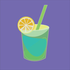 non-alcoholic mojito on a purple background