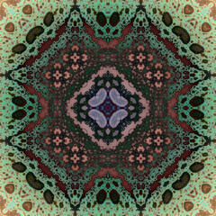 Seamless abstract square pattern. Alcohol ink in modern art. Mandala