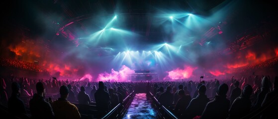 Generative Ai. Large-scale concert of a rock band
