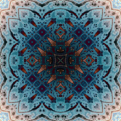 Seamless abstract square pattern. Alcohol ink in modern art. Mandala