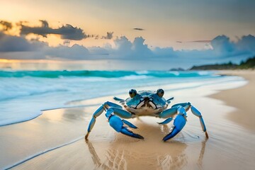crab on the beach - Powered by Adobe