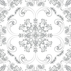 Hand drawn seamless floral pattern on a white background, vector textile template.