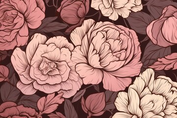 seamless background with roses