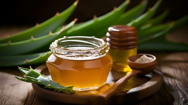 jar with agave syrup, dietary sugar substitute