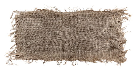 Burlap texture. A piece of torn burlap on a white background. Canvas. Packing material