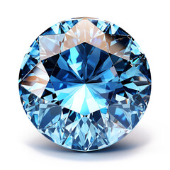 blue diamond transparent gem jewelry shiny shine luxury isolated on a transparent background made with AI generative technology