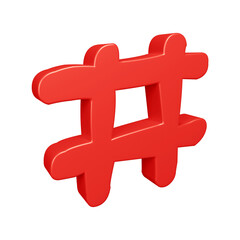Fototapeta premium 3D red hashtag symbol or icon design