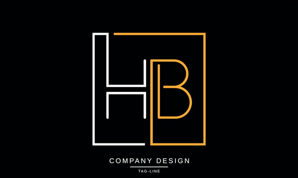 HB, BH, Abstract Letters Logo Monogram