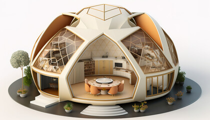 Industrial-style Installation of a Spacious Office Building with Insulated Walls - ai generated