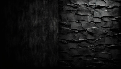Black Canvas Texture Background for Minimalist Artworks - ai generated