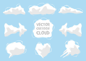 ensemble de nuages vectoriel, symbole en forme de nuage, flèche, coeur, bulle. - obrazy, fototapety, plakaty