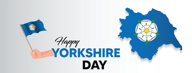 Yorkshire Day Greeting Card- 1st August, happy Yorkshire day national flag design