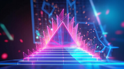 Vibrant Red and Black Desert Landscape with a Mysterious Dark Background - Generated by AI