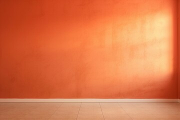 empty wall and wooden floor with glare from the window. Interior background for mockup or presentation