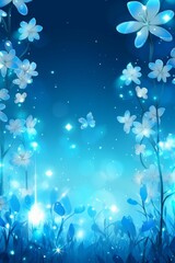 Fototapeta na wymiar Magic white flower on blue spectrum in the dark like a dream Created with Generative AI technology.