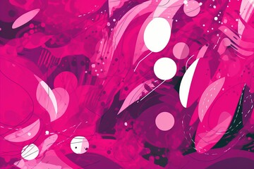 Illustration of a vibrant abstract background featuring swirling pink and white circles created using generative AI