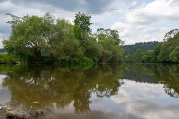 River landscape - The river Eder in a green landscape
