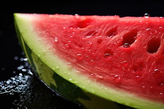 fresh and juicy watermelon on a plate close-up view, ai tools generated image