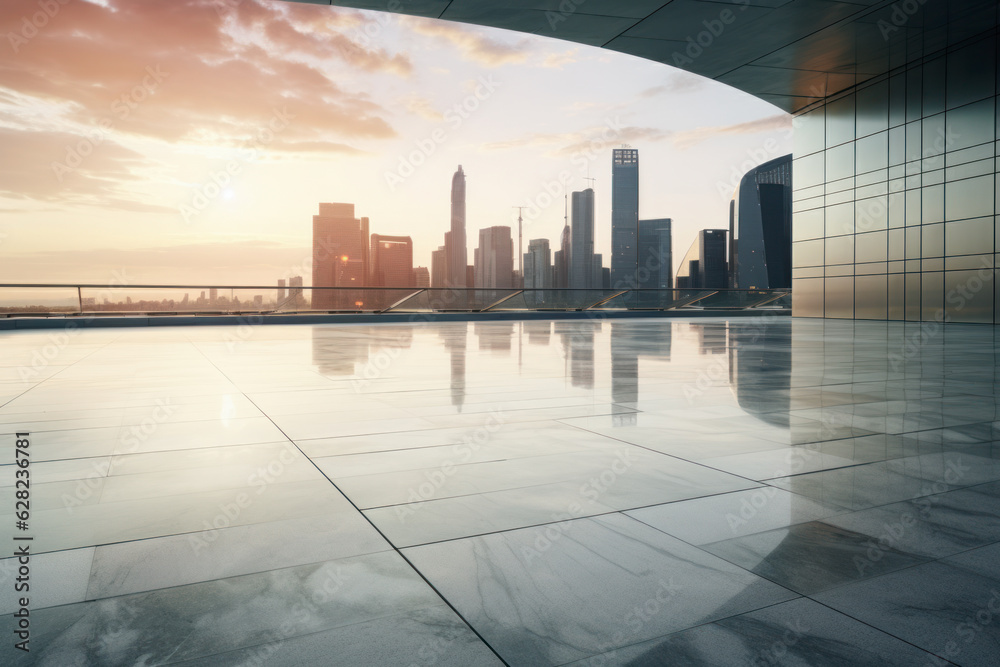 Poster modern building with empty space