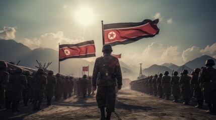 north korea army - obrazy, fototapety, plakaty