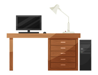 Home office element and equipment. Vector illustration EPS10