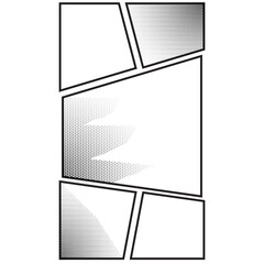 Comic grid panel with background and dot